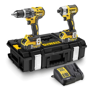 DeWalt DCK266P2 2 Piece 18V XR Brushless Power Tool Kit, 2x 5.0Ah Batteries, Charger & Case