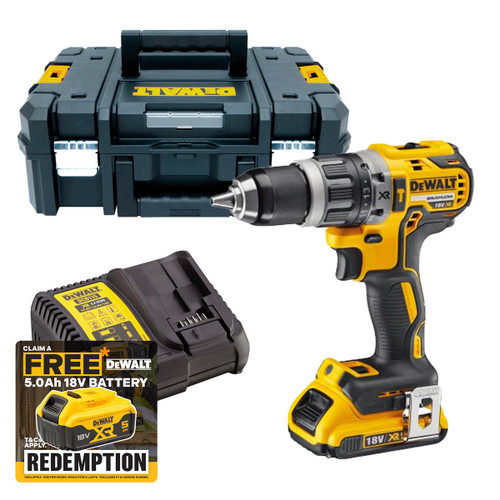 DeWalt DCD796D1 18V XR Brushless Combi Drill with 1x 2.0Ah Battery, Charger & Case