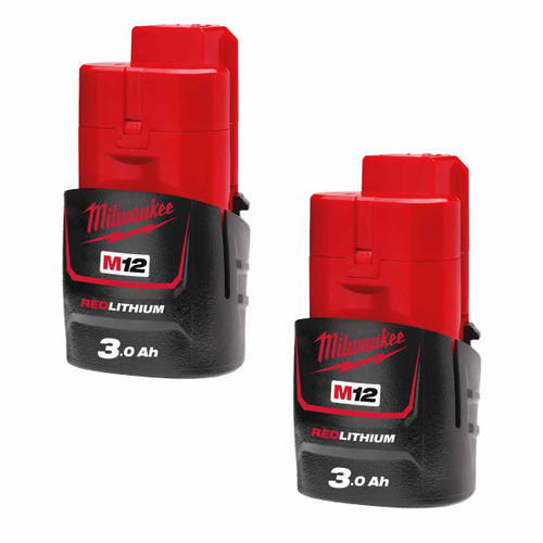 Milwaukee 4932451388X2 M12 B3 12V 3.0Ah REDLITHIUM™ Battery (Twin Pack)